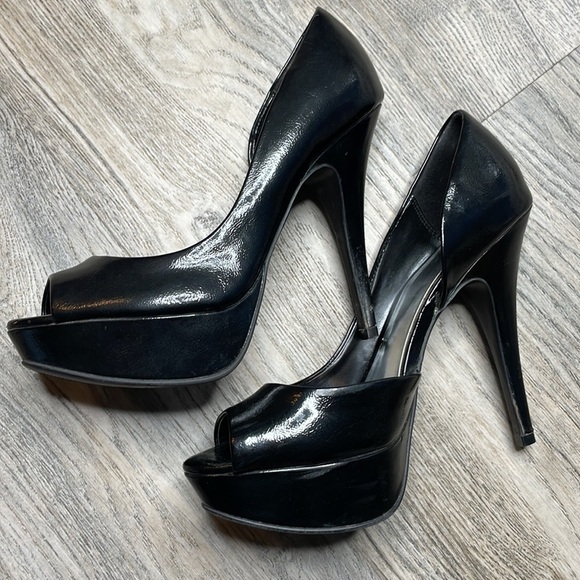 City Streets Women’s Black Open Toe Platform Heel, size 8 - Picture 6 of 9